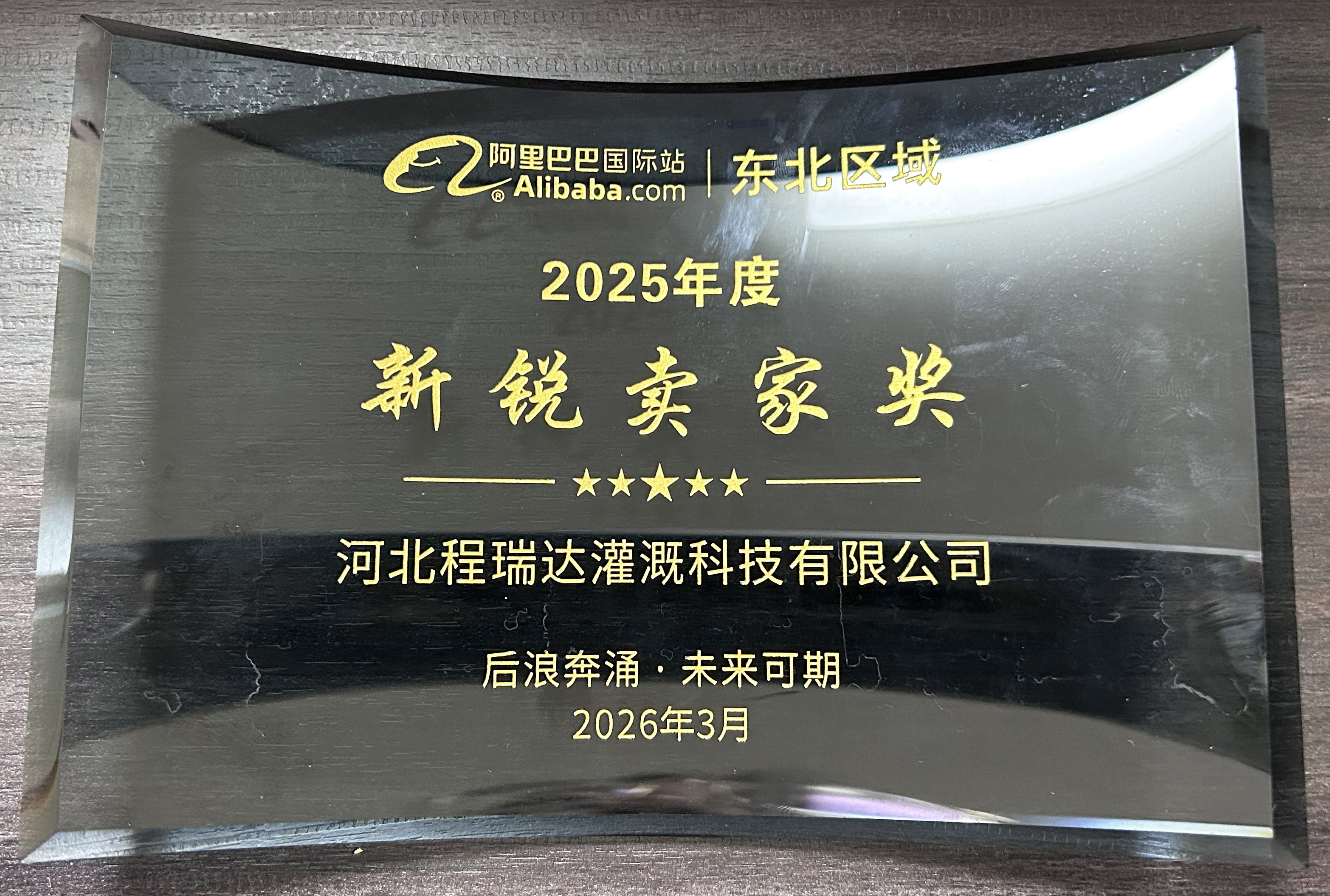 呼伦贝尔程瑞达灌溉 | 荣获阿里国际站新锐卖家奖